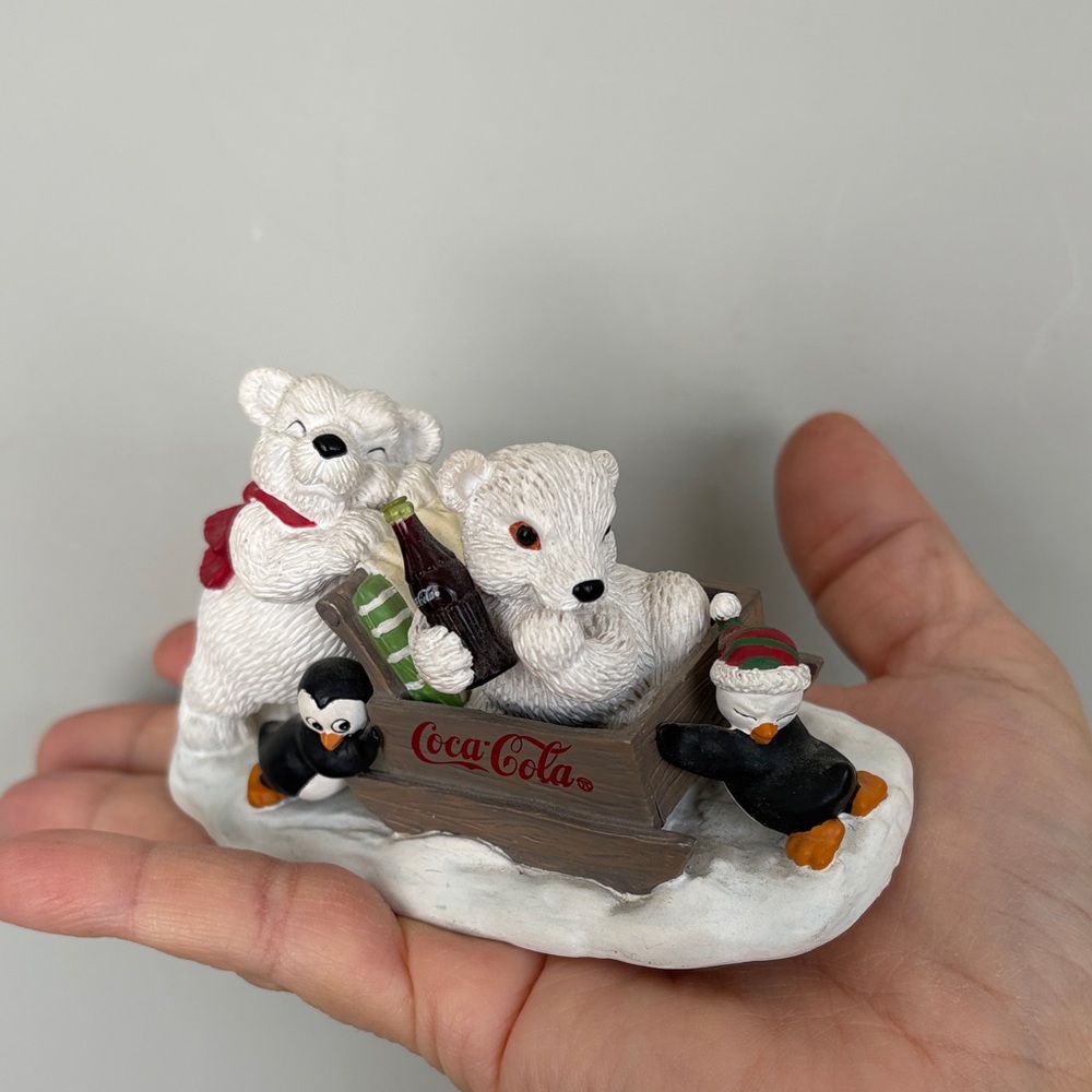VTG Christmas Coca Cola Polar Bear Cubs “On your Mark, Get set, Go” HN0601 90s